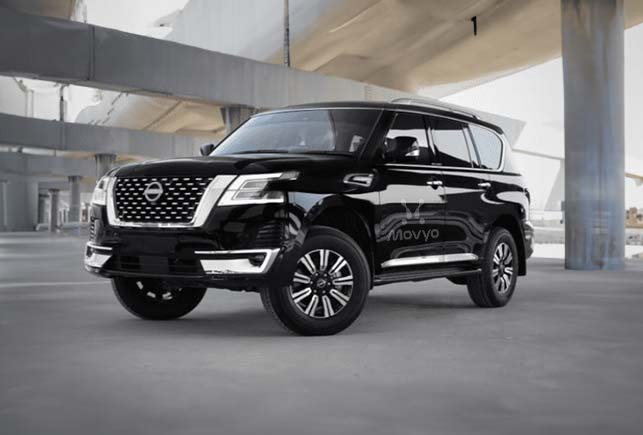 Movyocar Nissan Patrol Black car rental in dubai
