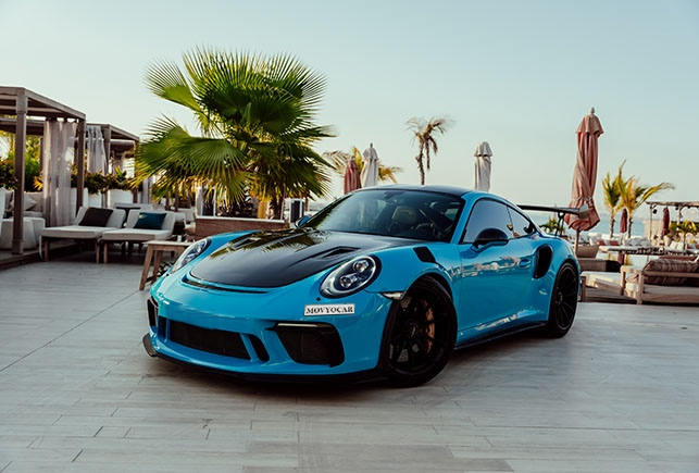 Movyocar Porsche Gt3 Rs Blue car rental in dubai
