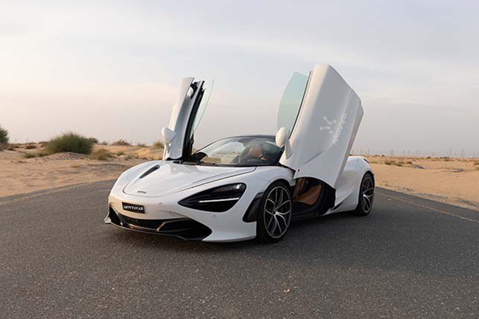 Movyocar Mclaren 720s Spider White car rental in dubai