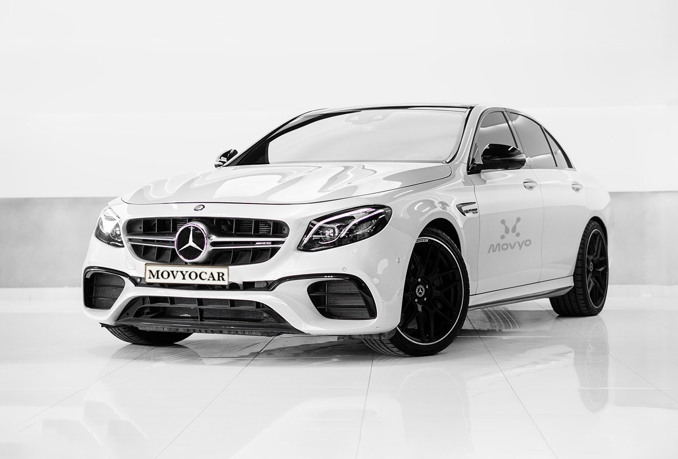 Movyocar Mercedes E63s White car rental in dubai