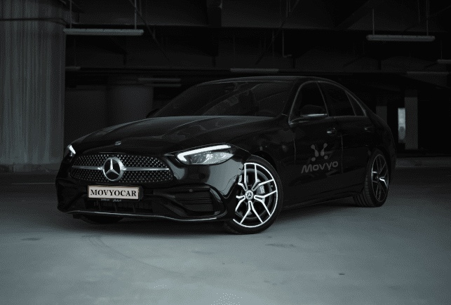 Movyocar Mercedes C200 Black car rental in dubai