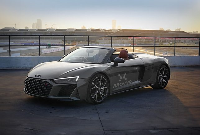 Movyocar Audi R8 V10 Spyder Gray car rental in dubai