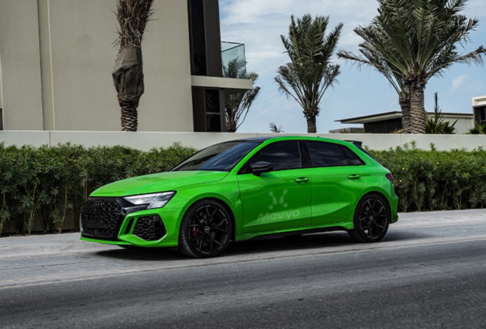 Movyocar Audi Rs 3 Green car rental in dubai