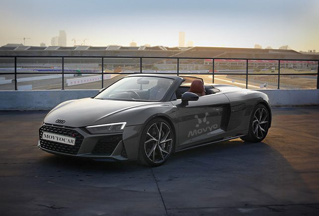 Movyocar Audi R8 V10 Spyder Gray car rental in dubai