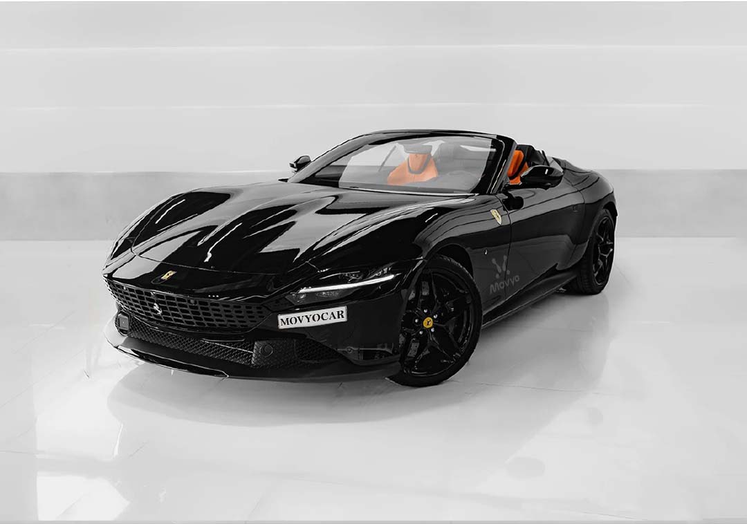 Movyocar Ferrari Roma Spyder Black car rental in dubai