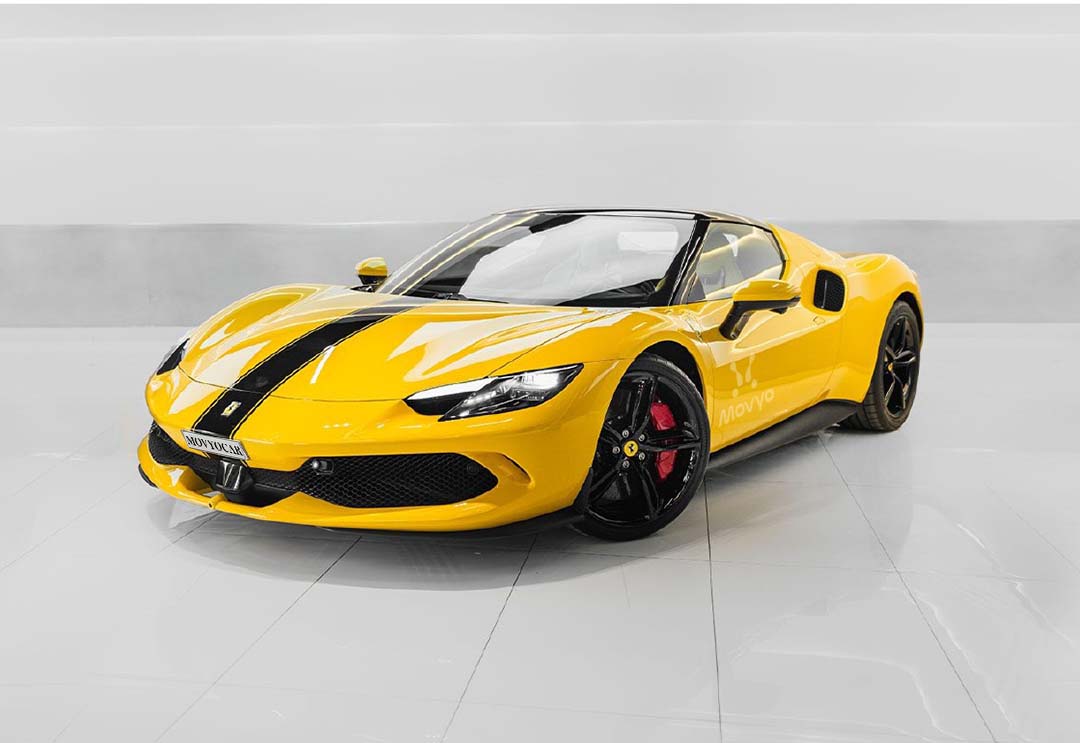 Movyocar Ferrari 296 Gtb Yellow car rental in dubai