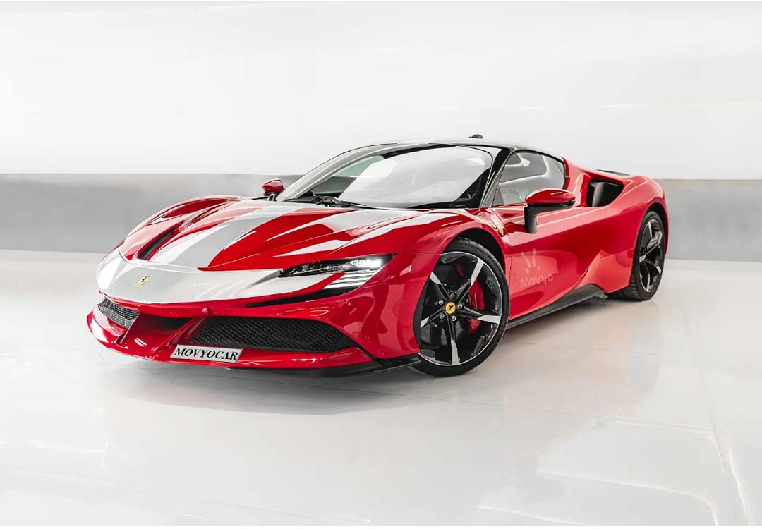 Movyocar Ferrari Sf 90 Red car rental in dubai