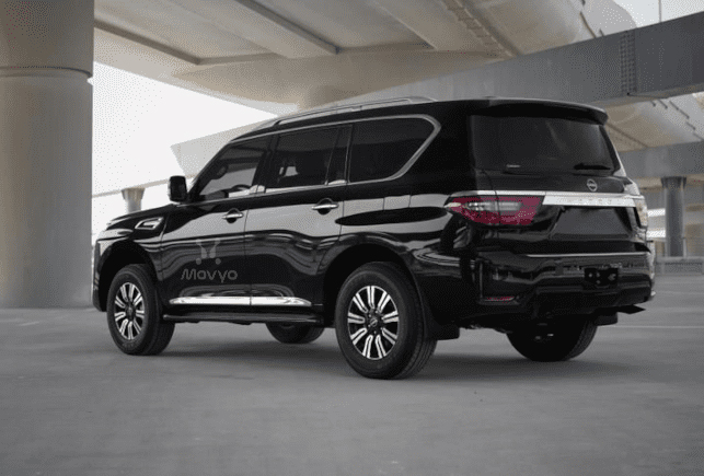 Movyocar Nissan Patrol Black car rental in dubai