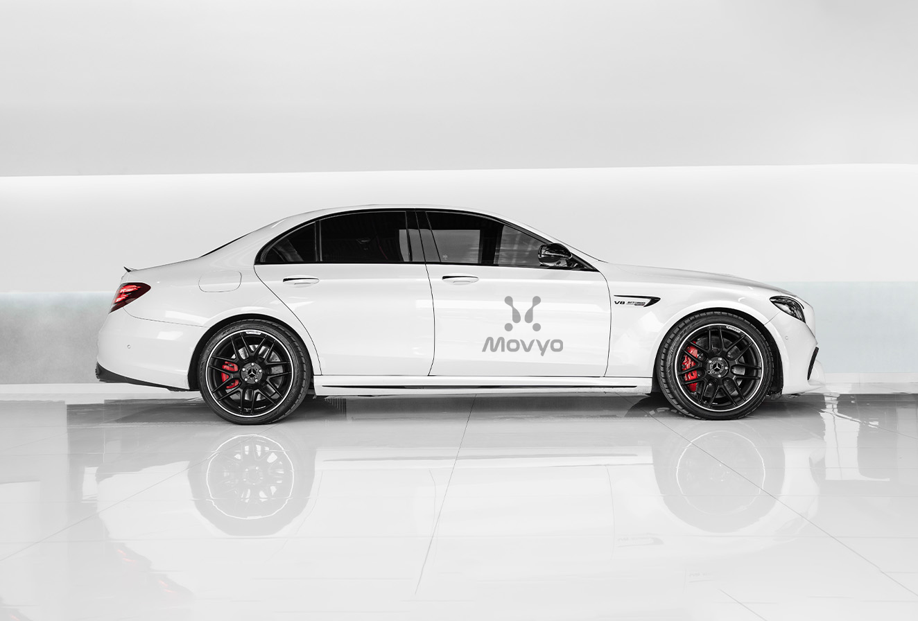 Movyocar Mercedes E63s White car rental in dubai