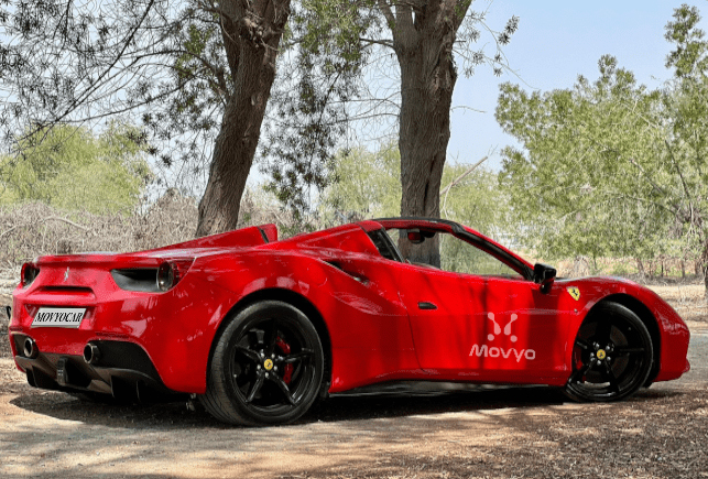 Movyocar Ferrari 488 Spider Red car rental in dubai