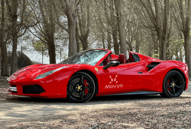 Movyocar Ferrari 488 Spider Red car rental in dubai