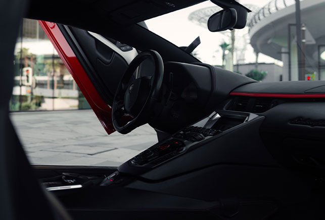 Movyocar Lamborghini Aventador Red car rental in dubai