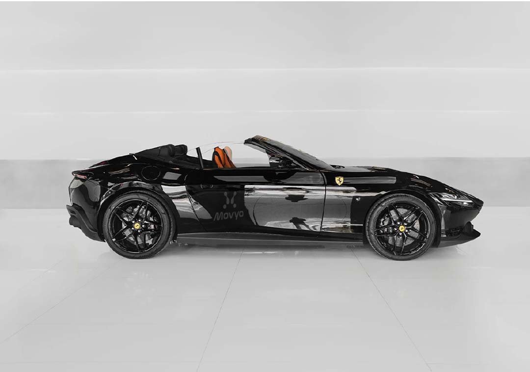Movyocar Ferrari Roma Spyder Black car rental in dubai