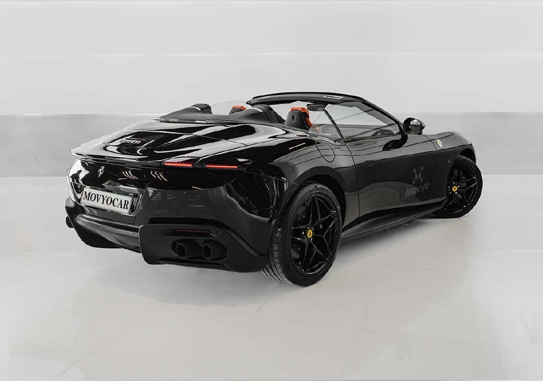 Movyocar Ferrari Roma Spyder Black car rental in dubai