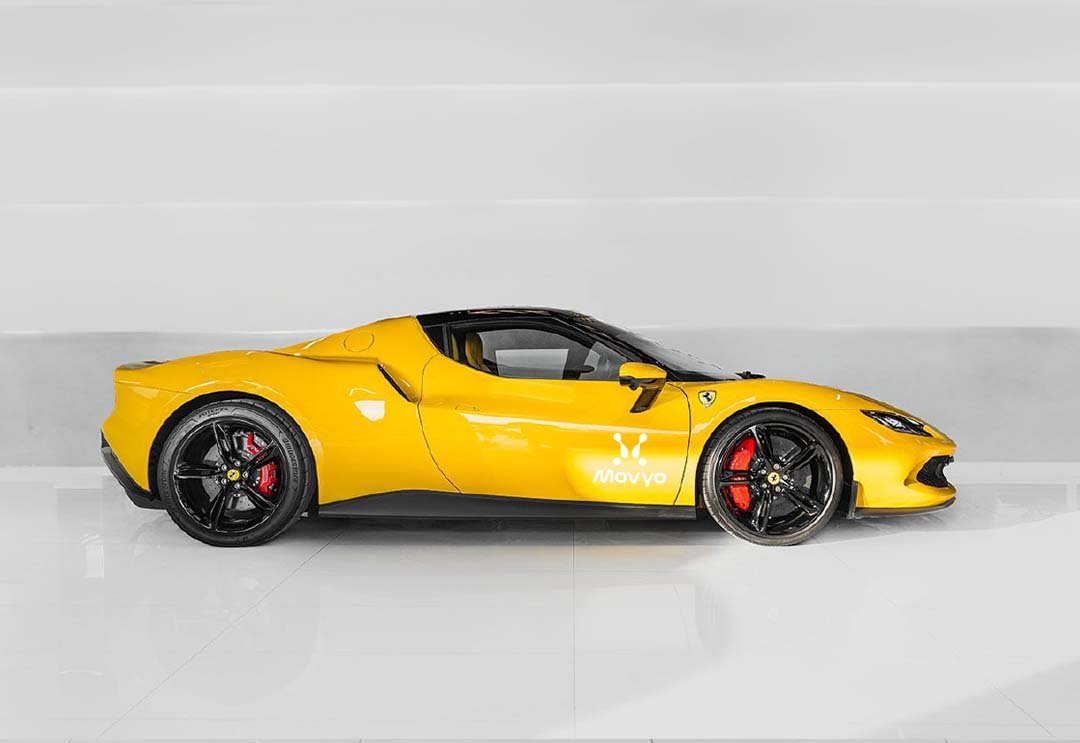 Movyocar Ferrari 296 Gtb Yellow car rental in dubai
