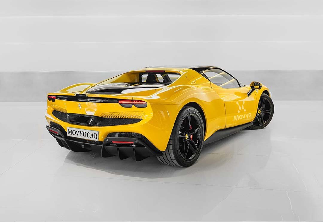 Movyocar Ferrari 296 Gtb Yellow car rental in dubai